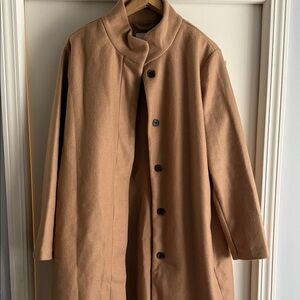 Old Navy Tan Button-Up Pea Coat